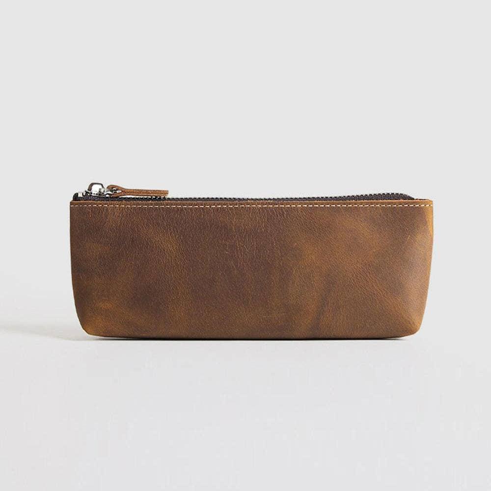 The Pallavi | Handmade Leather Pencil Case - Leather Makeup Bag. Picture 2