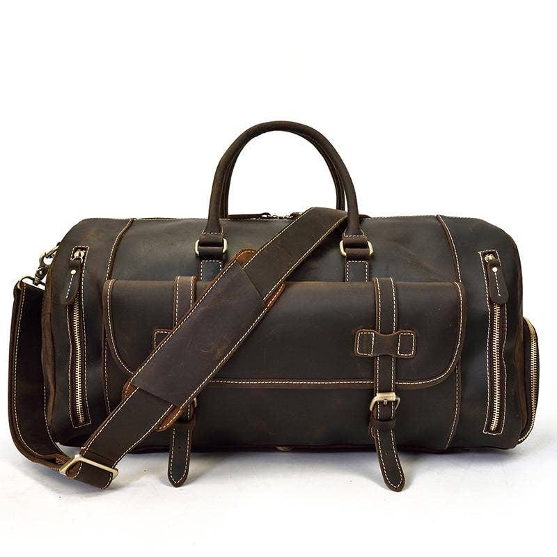 The Bard Weekender | Handmade Leather Duffle Bag. Picture 3