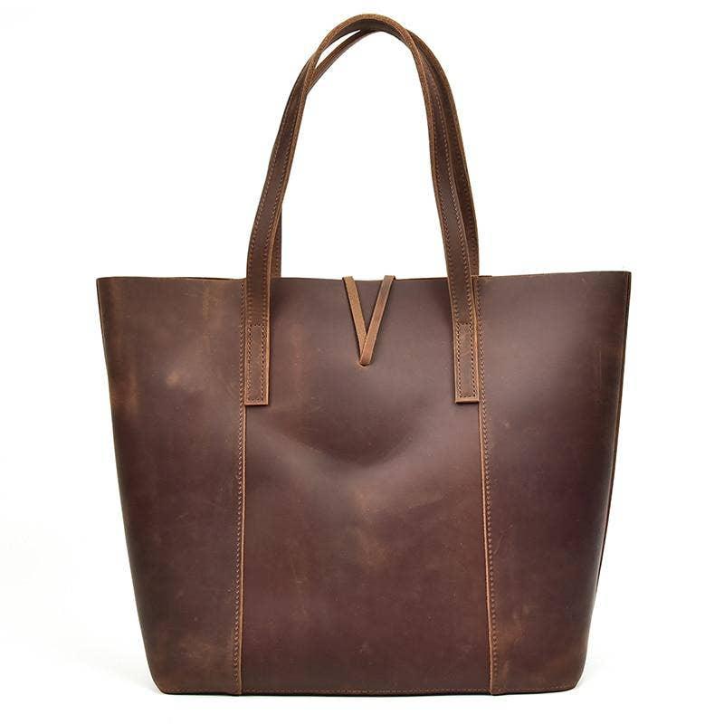 The Taavi Tote Handcrafted Leather Tote Bag. Picture 2