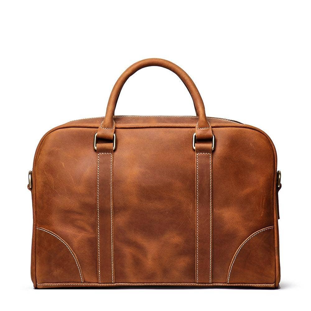 The Bjorn Leather Laptop Bag | Vintage Leather Briefcase. Picture 3