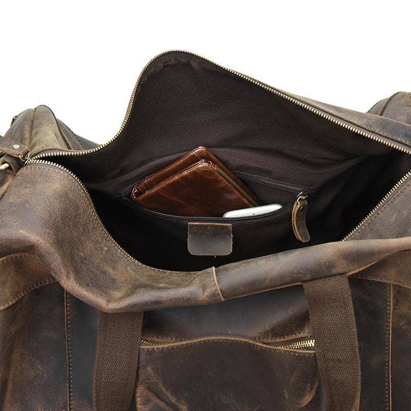 The Colden Duffle Bag | Large Capacity Leather Weekender. Picture 5