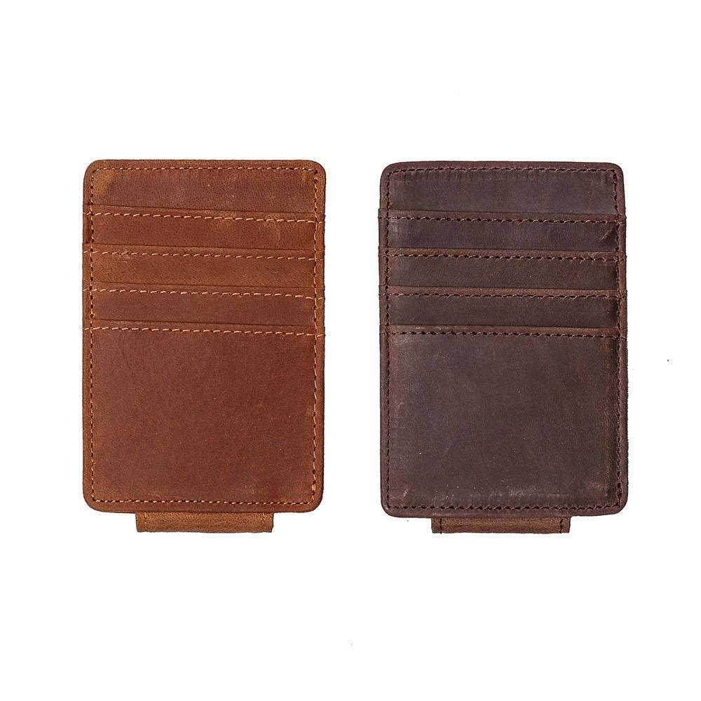 The Walden Handmade Leather Front Pocket Wallet with Money Clip. Picture 2