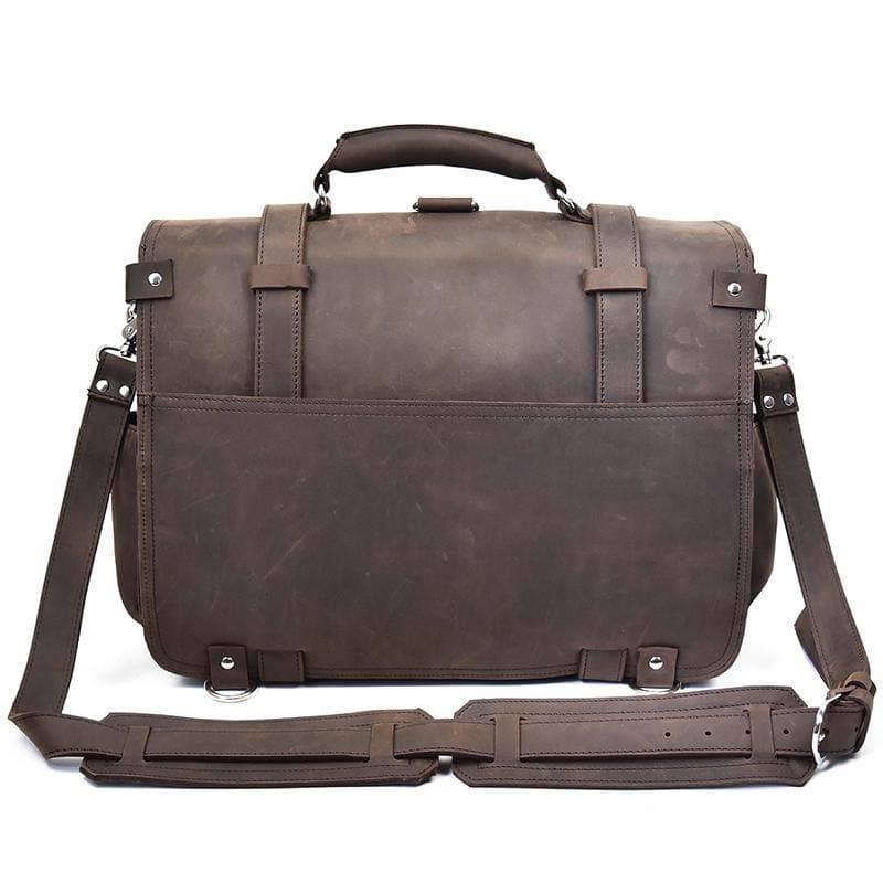 The Gustav Messenger Bag | Large Capacity Vintage Leather Messenger Bag. Picture 5