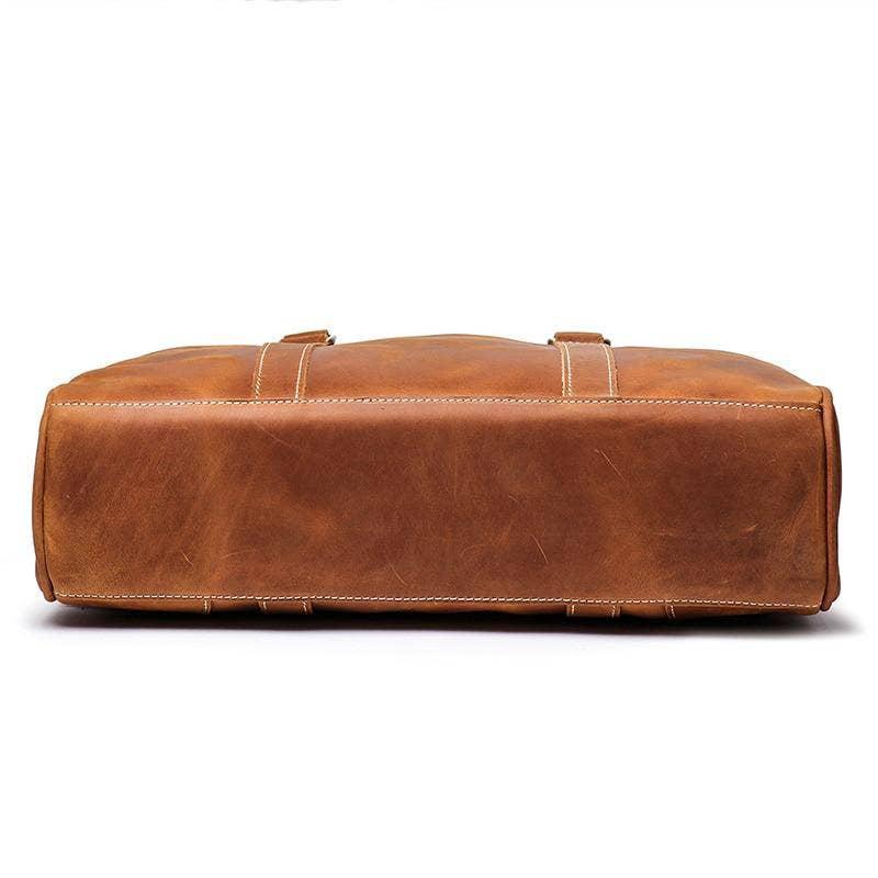 The Bjorn Leather Laptop Bag | Vintage Leather Briefcase. Picture 5