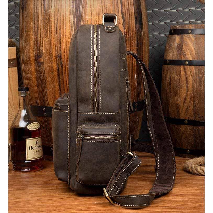 The Langley Backpack | Genuine Vintage Leather Backpack. Picture 4