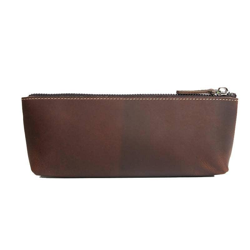 The Pallavi | Handmade Leather Pencil Case - Leather Makeup Bag. Picture 1