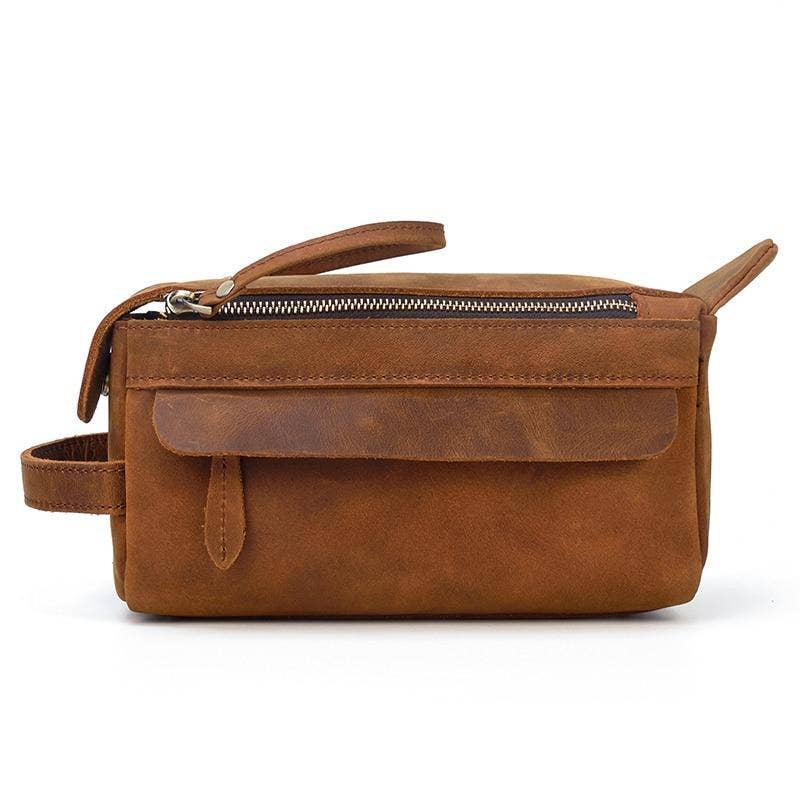 Dado Leather Dopp Kit | Handmade Leather Toiletry Bag. Picture 3
