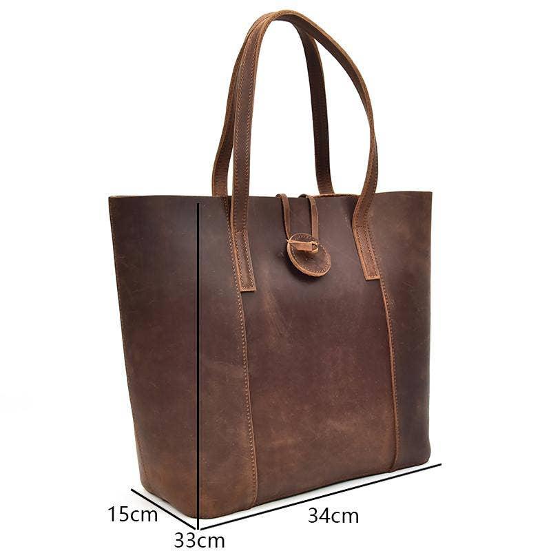 The Taavi Tote Handcrafted Leather Tote Bag. Picture 3