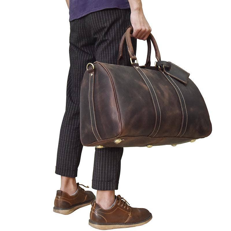 The Bjarke Weekender | Handcrafted Leather Duffle Bag (Brown)