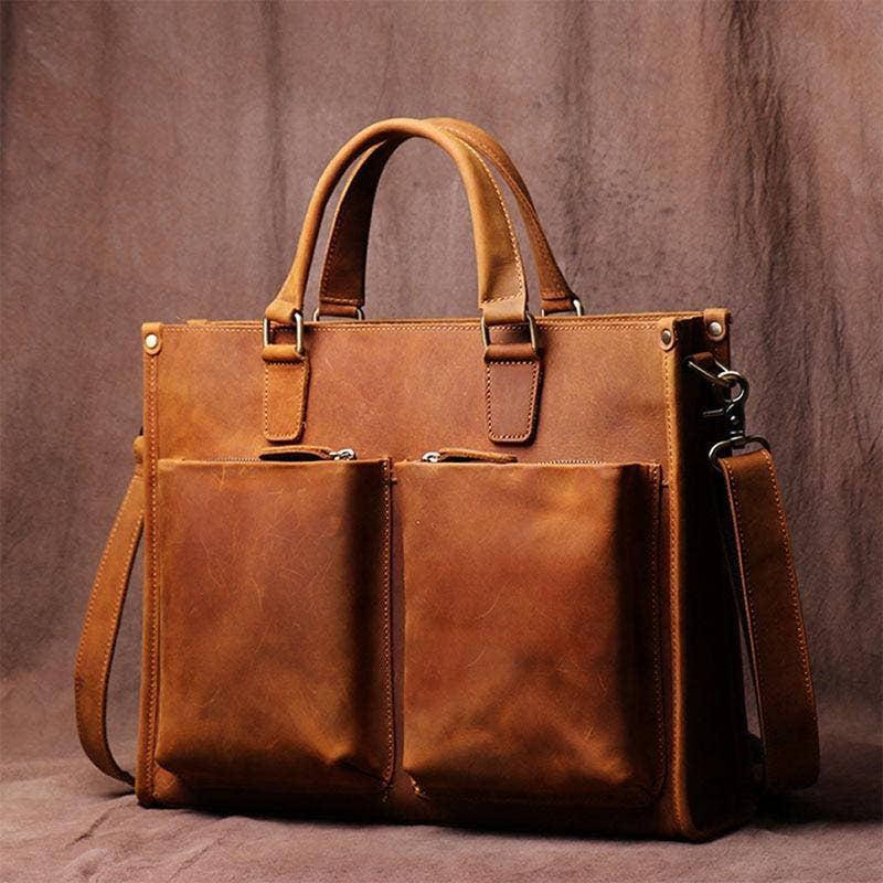 The Dagmar Leather Briefcase | Vintage Leather Messenger Bag. Picture 3