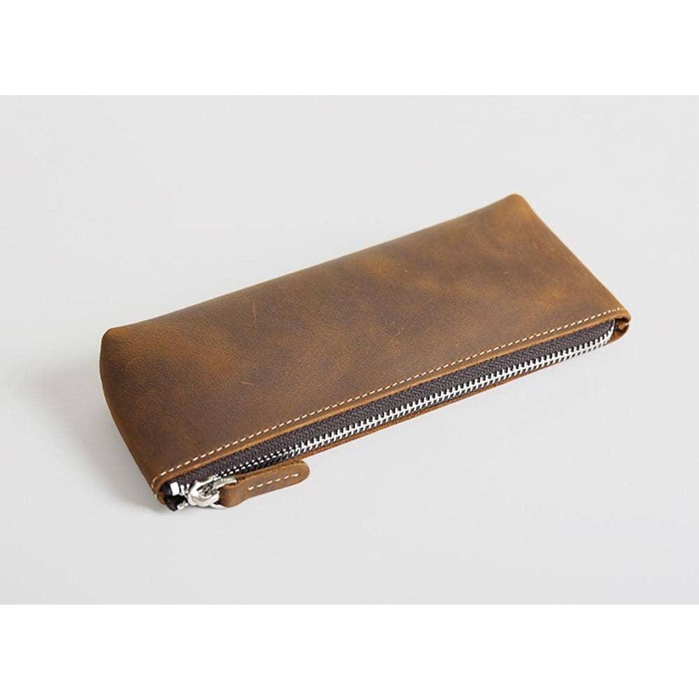 The Pallavi | Handmade Leather Pencil Case - Leather Makeup Bag. Picture 5