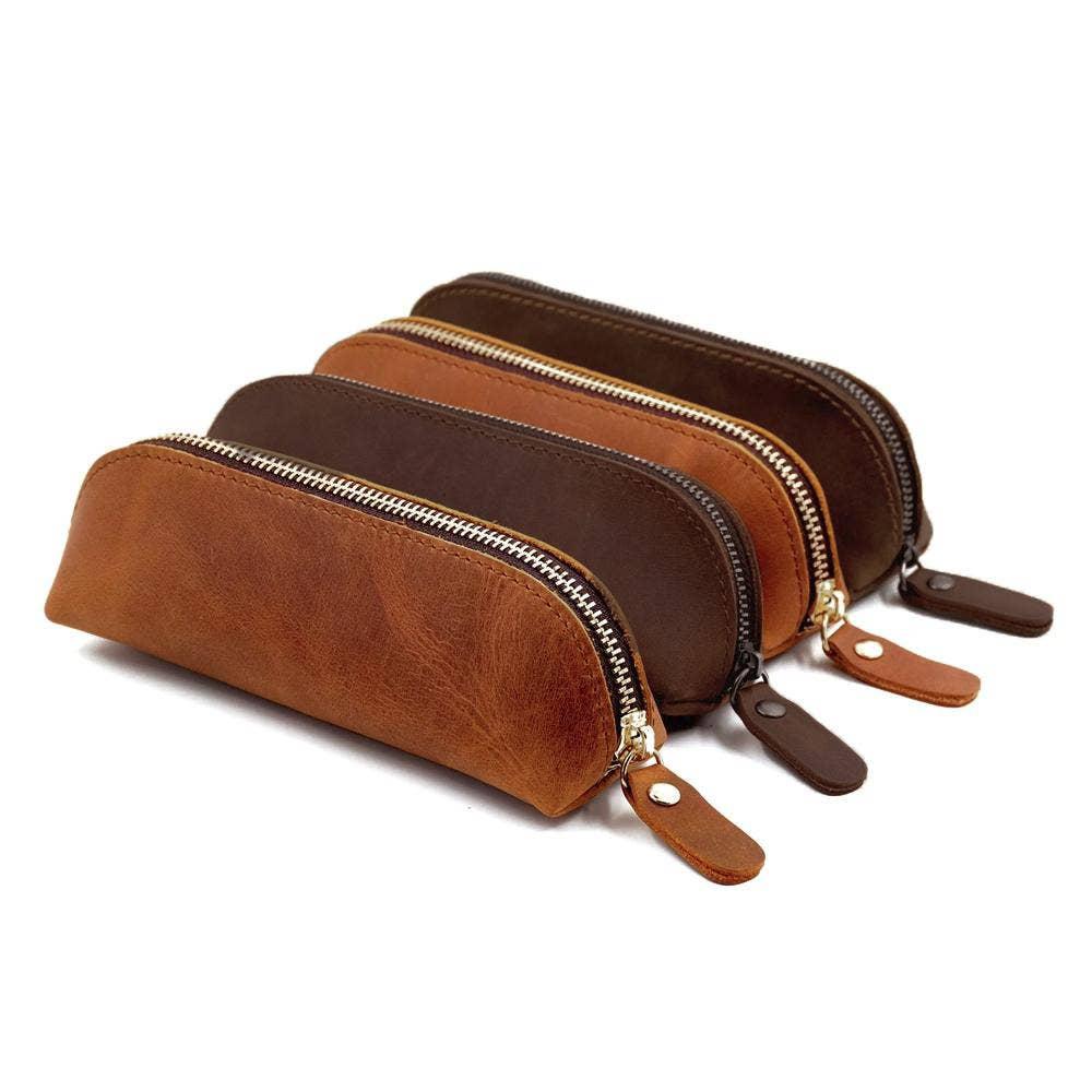 The Paavo Leather Pen Case | Leather Makeup Pouch. Picture 5