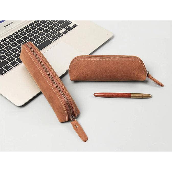 The Paavo Leather Pen Case Leather Makeup Pouch. Picture 4