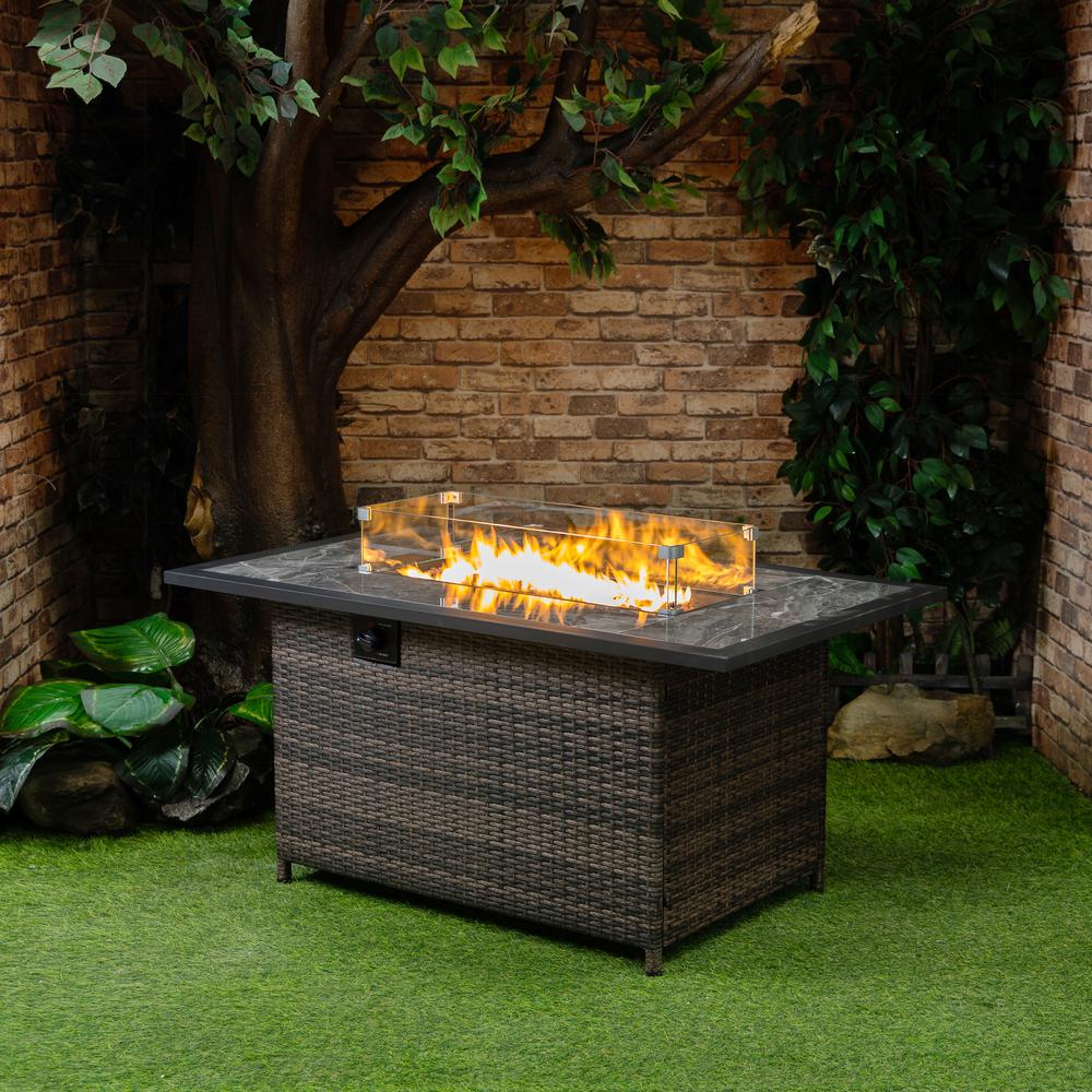 20lbs Wicker Gas Outdoor Firepit Table. Picture 8