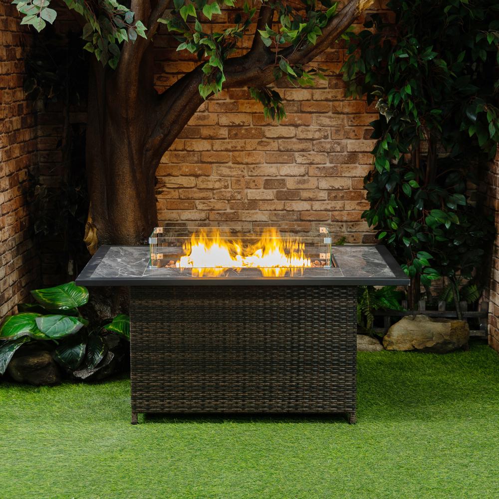 20lbs Wicker Gas Outdoor Firepit Table. Picture 10