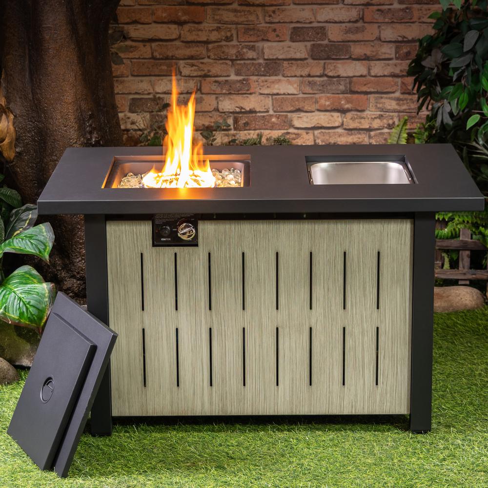 42 Inch Rectangular Outdoor 50,000 BTU Propane Firetable with Ice Bucket. Picture 5