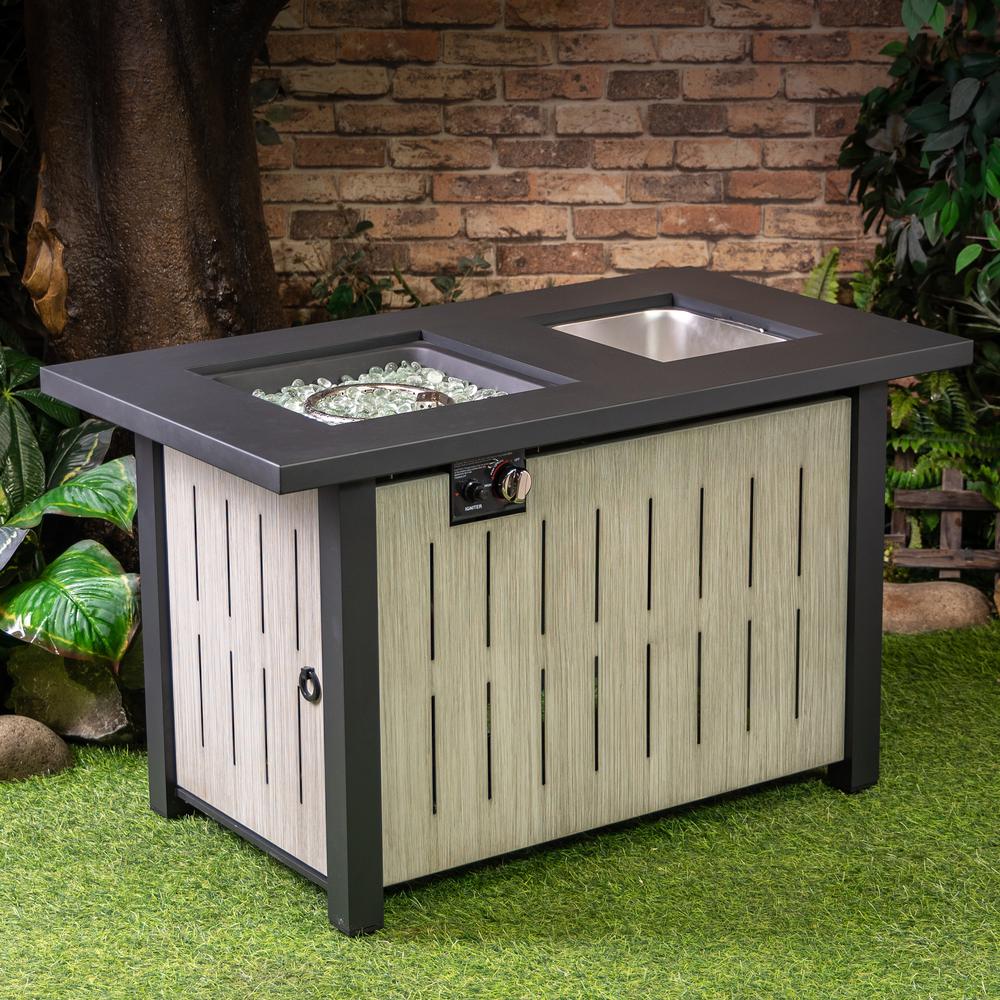 42 Inch Rectangular Outdoor 50,000 BTU Propane Firetable with Ice Bucket. Picture 7