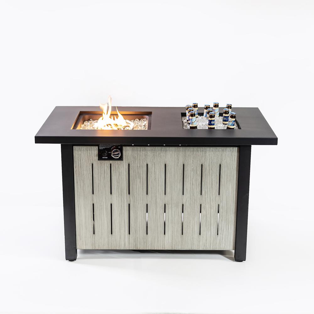 42 Inch Rectangular Outdoor 50,000 BTU Propane Firetable with Ice Bucket. Picture 2