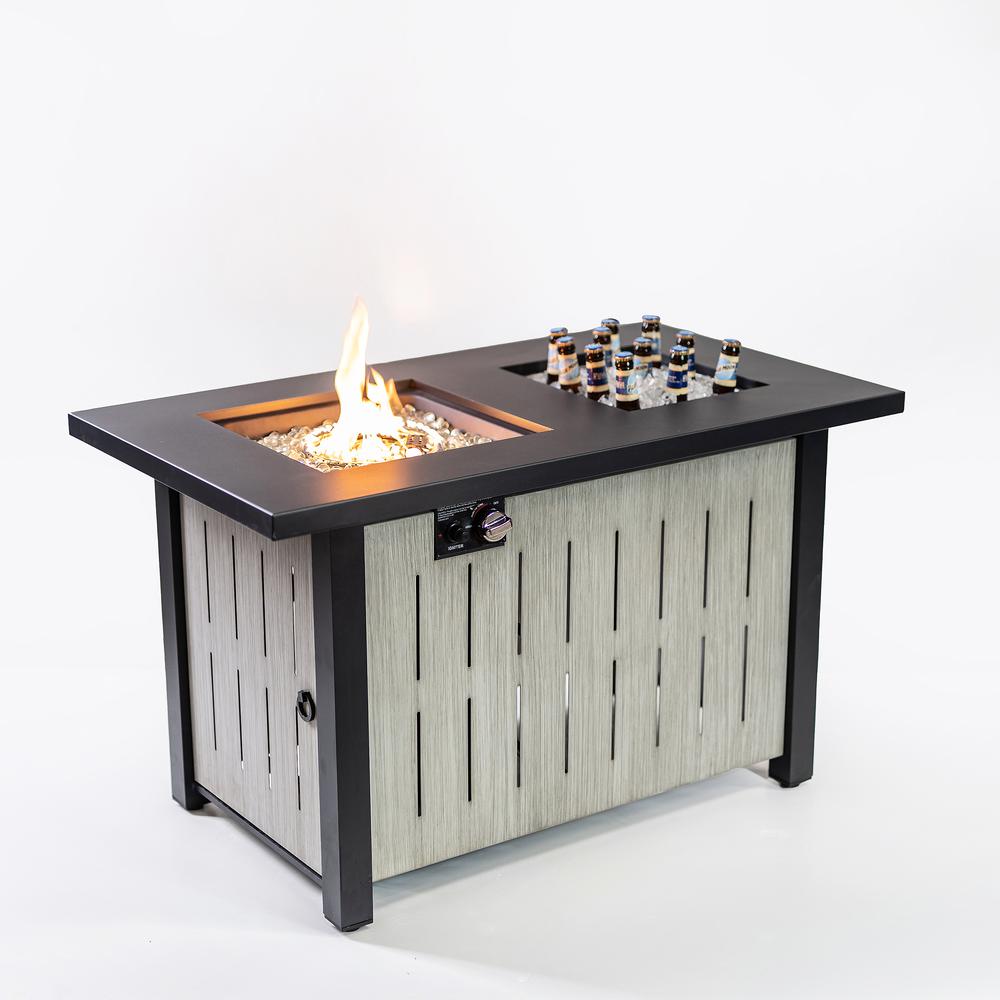 42 Inch Rectangular Outdoor 50,000 BTU Propane Firetable with Ice Bucket. Picture 3