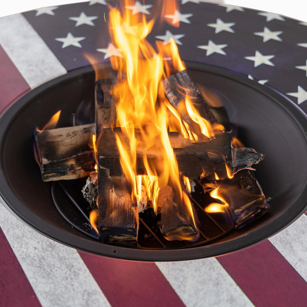 38 Inch Diameter Commemorative Outdoor Steel Woodburning  Fire Pit. Picture 3