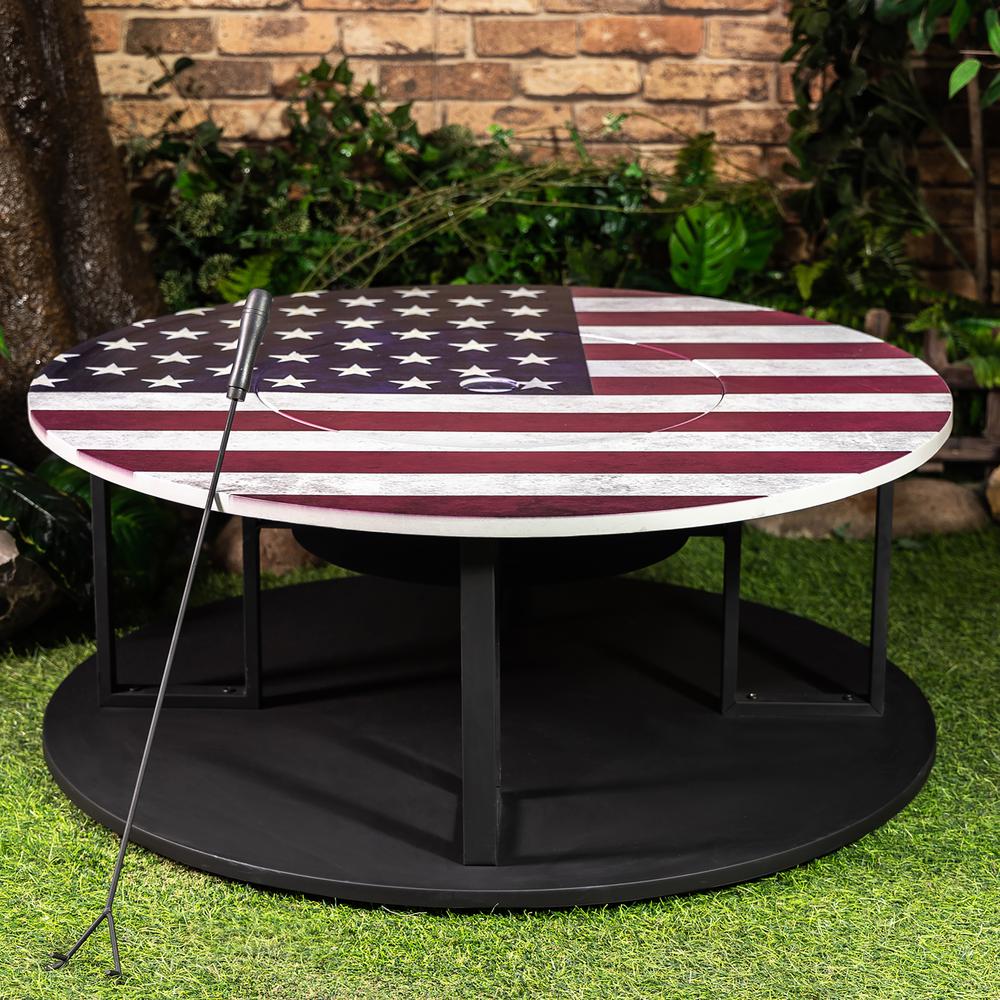 38 Inch Diameter Commemorative Outdoor Steel Woodburning  Fire Pit. Picture 7