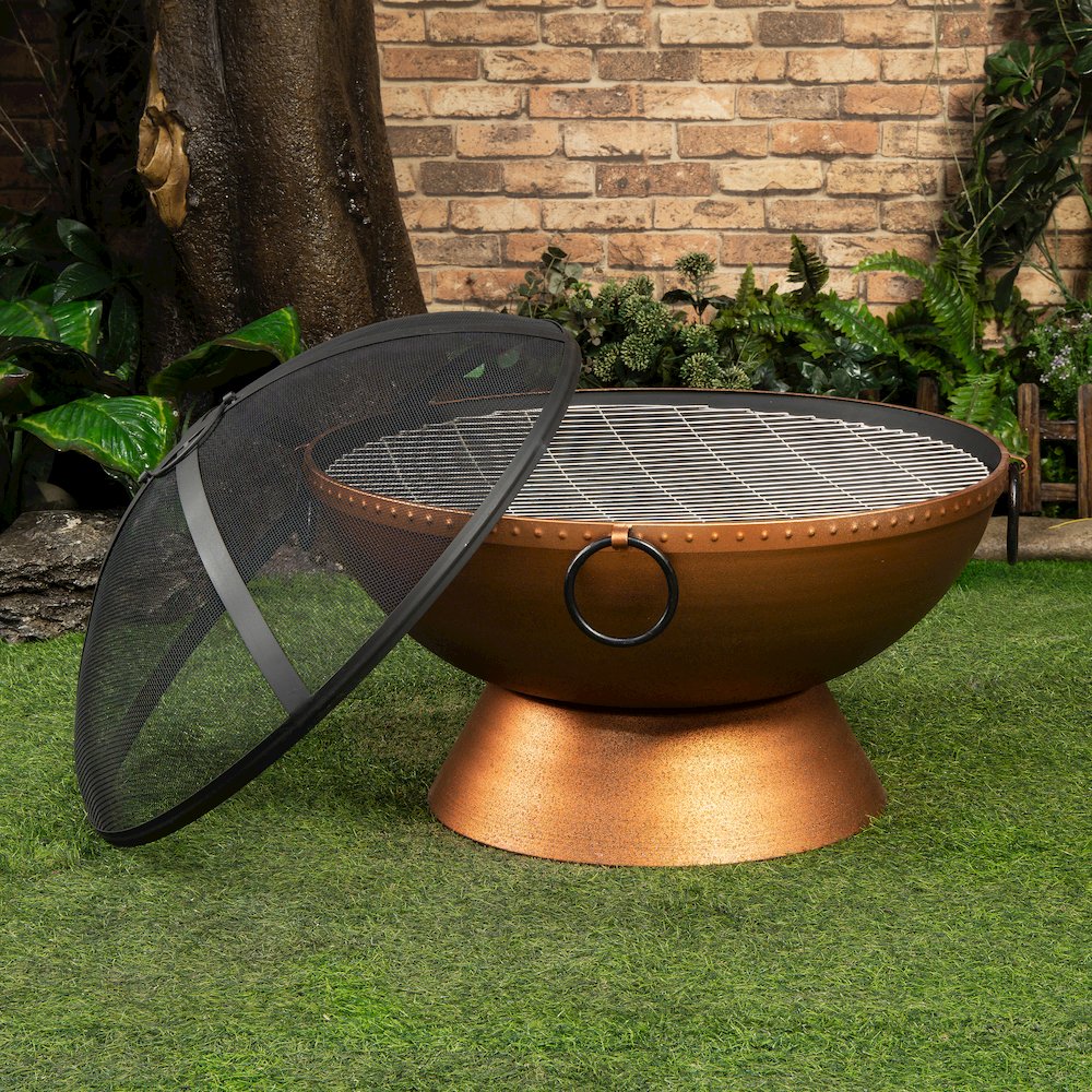 31 Inch Round Outdoor Steel Woodburning Firebowl / Firepit. Picture 1