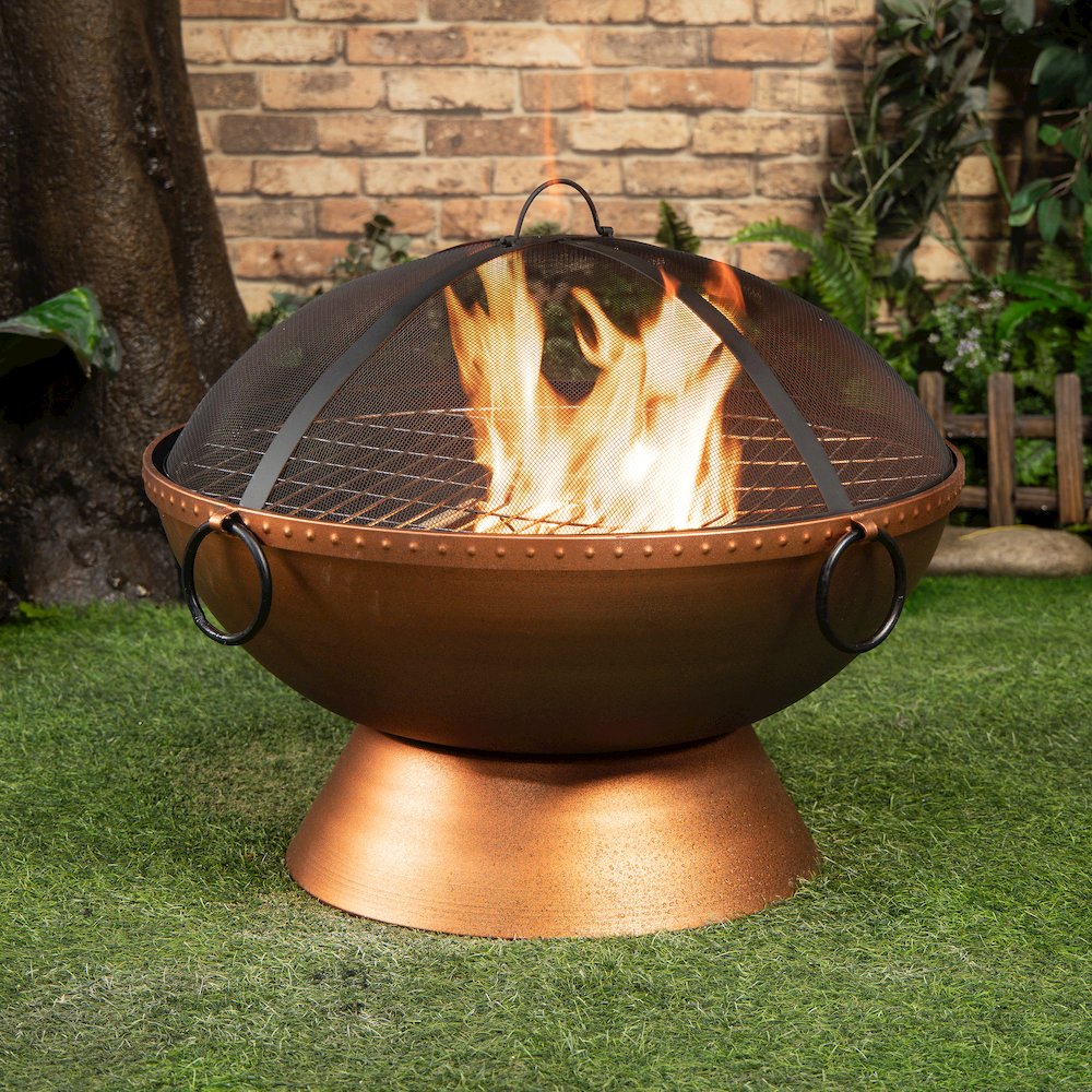 31 Inch Round Outdoor Steel Woodburning Firebowl / Firepit. Picture 2