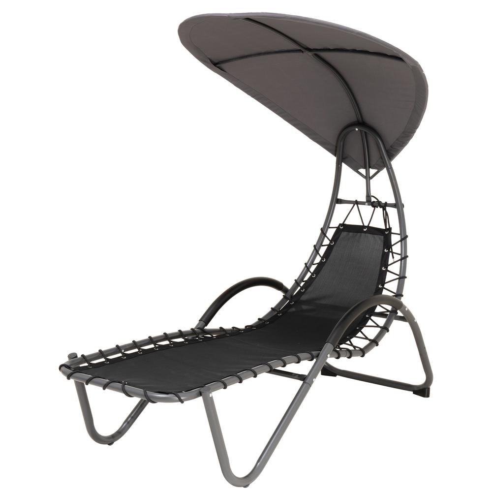 Outdoor Patio Lounge Chair with Canopy. Picture 2