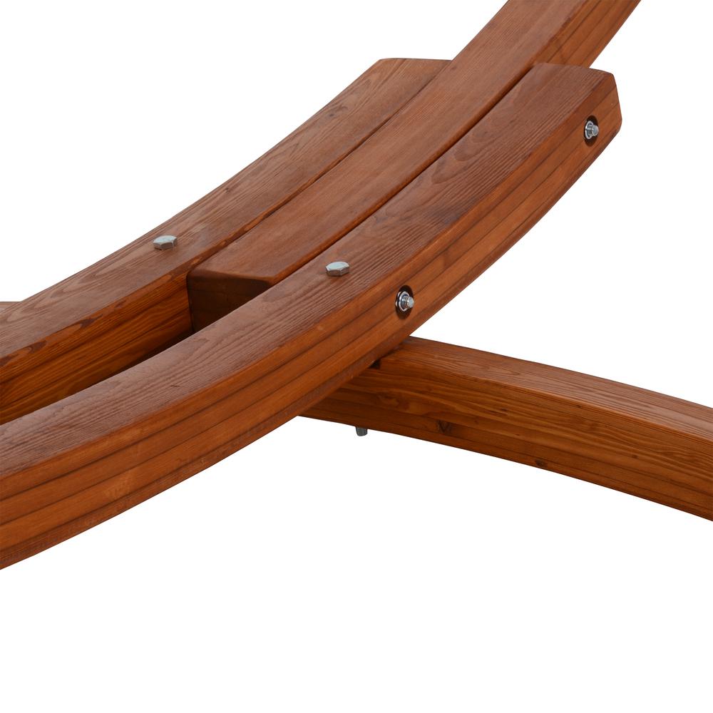 Outdoor Cedar Wood Hammock with White Textilene Fabric. Picture 4