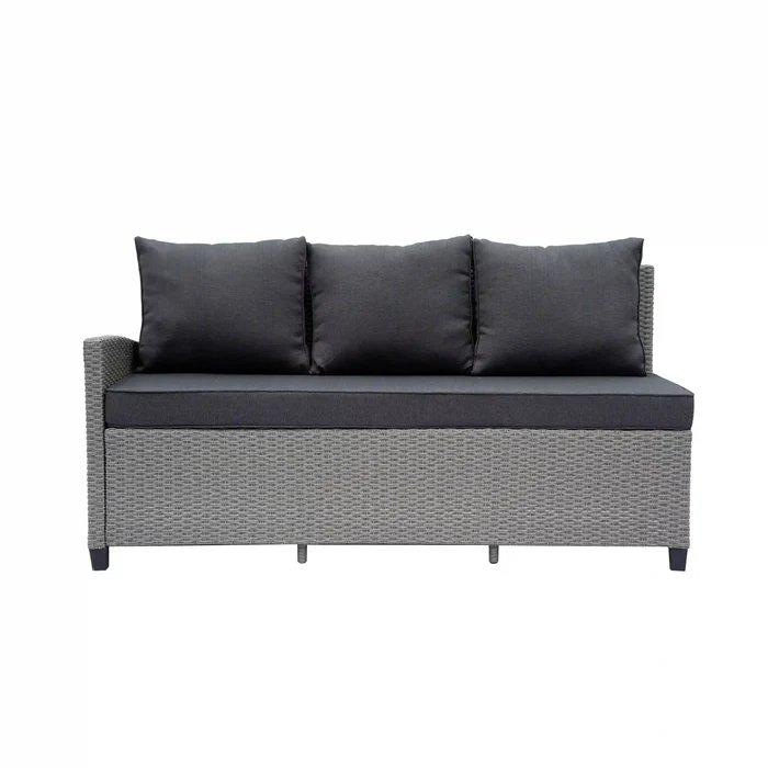 Outdoor Wicker Patio Sectional Sofa & Ottoman Set with Table. Picture 5
