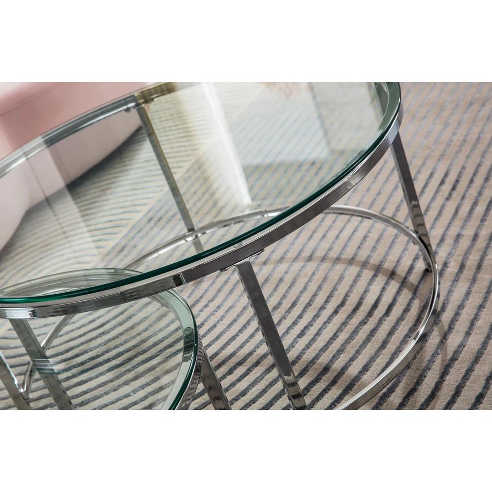 2 Piece Coffee Table Set 10Mm Clear Tempered Glass. Picture 1