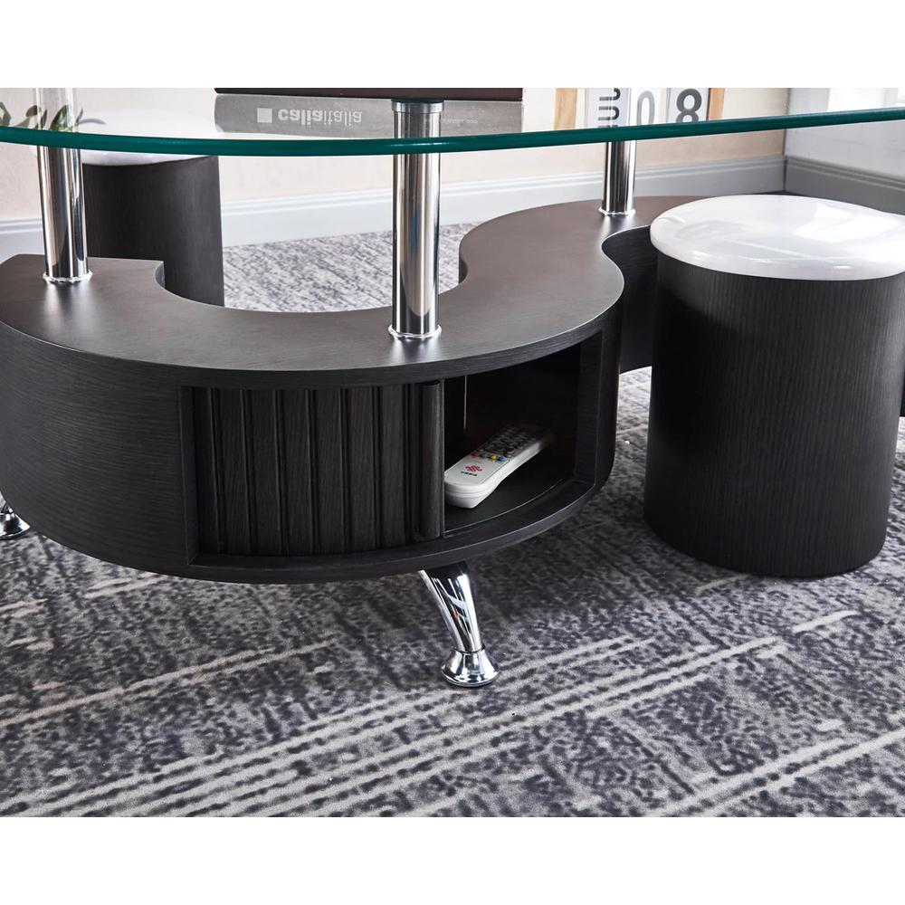 Oval Coffee Table With 2 Stools. Picture 7