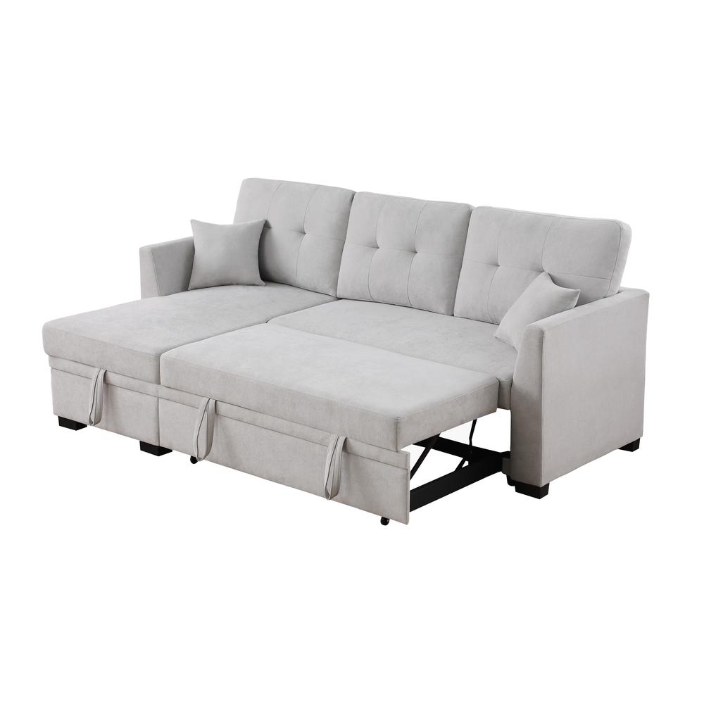 Reversible Sleeper Sectional Sofa with Storage Chaise and Pull Out Sleeper Bed. Picture 1