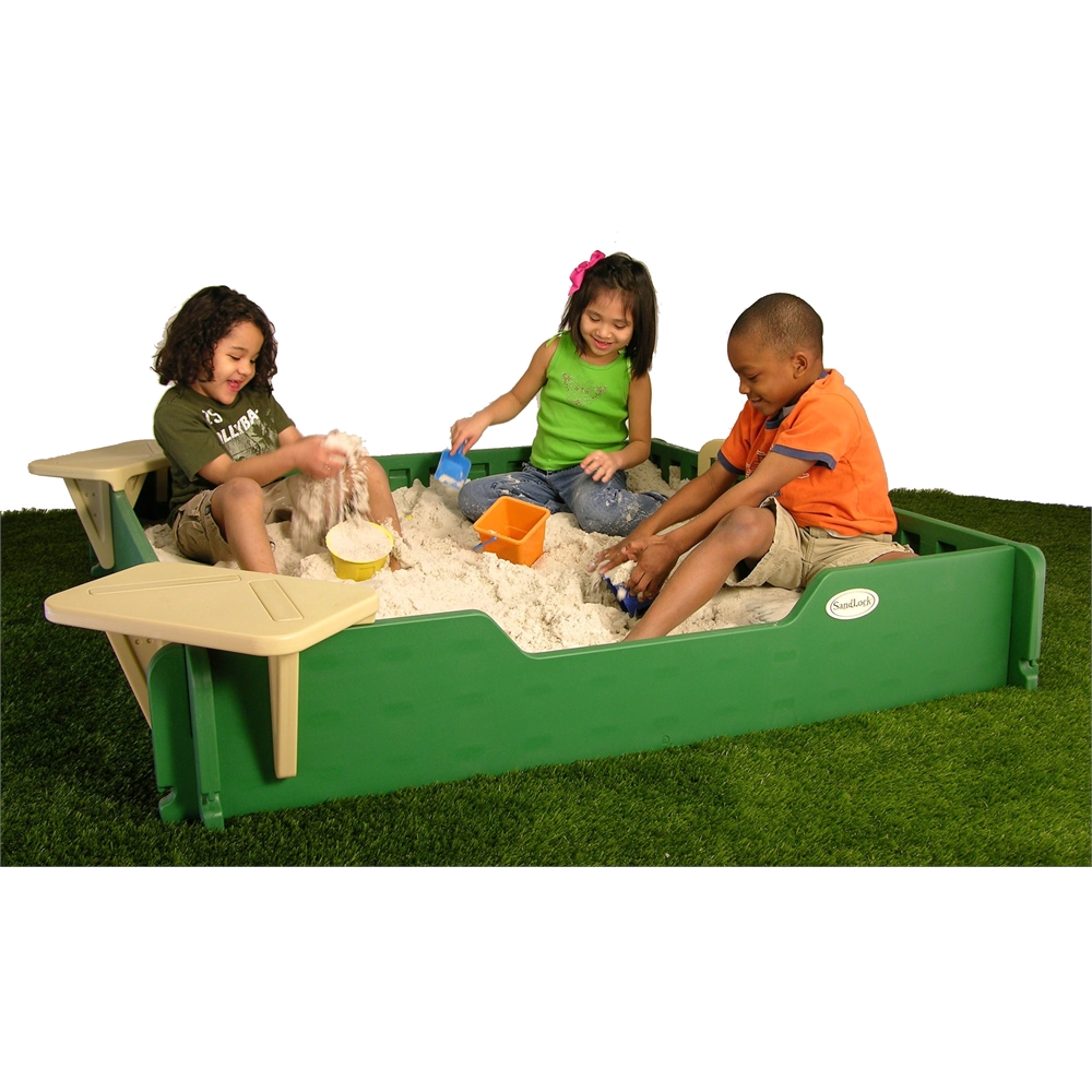 Sandbox 5'X5' with Seats and Cover included. Picture 2