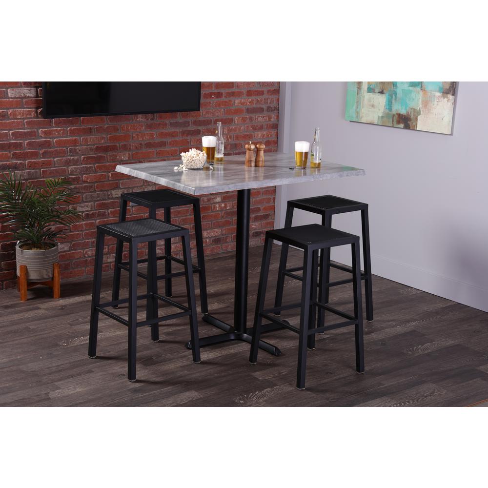 30" Tall OD211 Indoor/Outdoor All-Season Table with 36" x 36" Square Charcoal Top. Picture 3