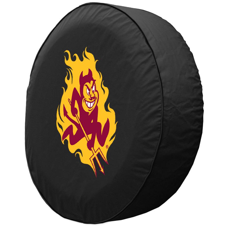 31 1/4 x 11 Arizona State Tire Cover with Sparky Logo. Picture 2