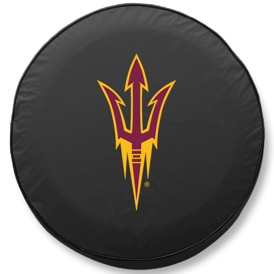 25 1/2 x 8 Arizona State Tire Cover with Pitchfork Logo. Picture 1