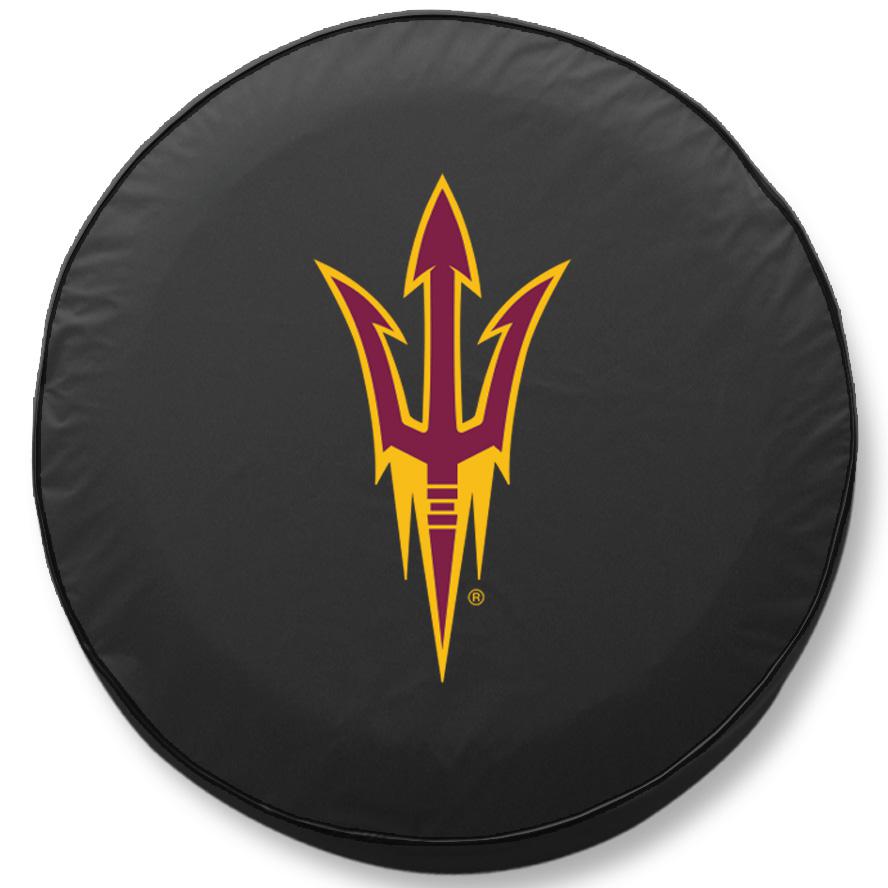 24 x 8 Arizona State Tire Cover with Pitchfork Logo. Picture 1