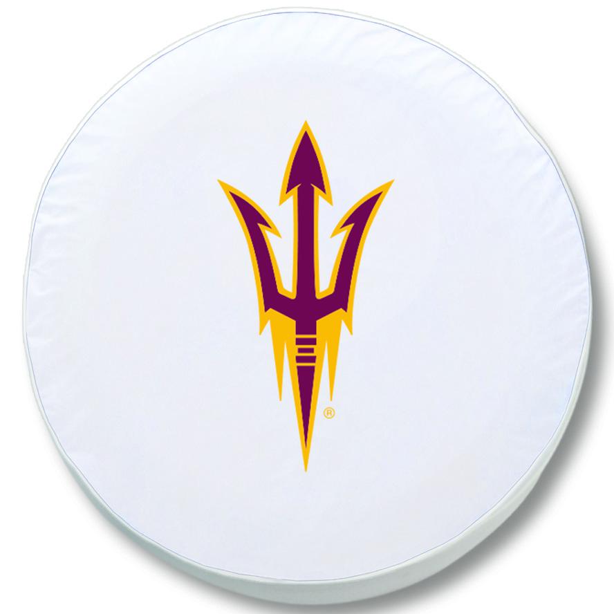 24 x 8 Arizona State Tire Cover with Pitchfork Logo. Picture 1