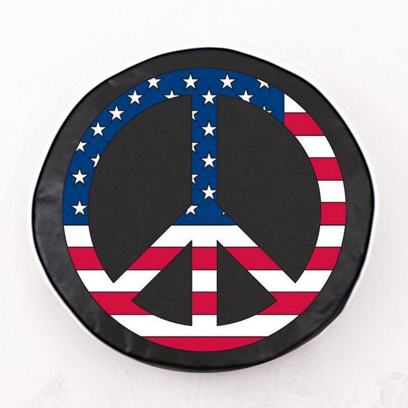 Pink Peace Sign Tire Cover. Picture 1