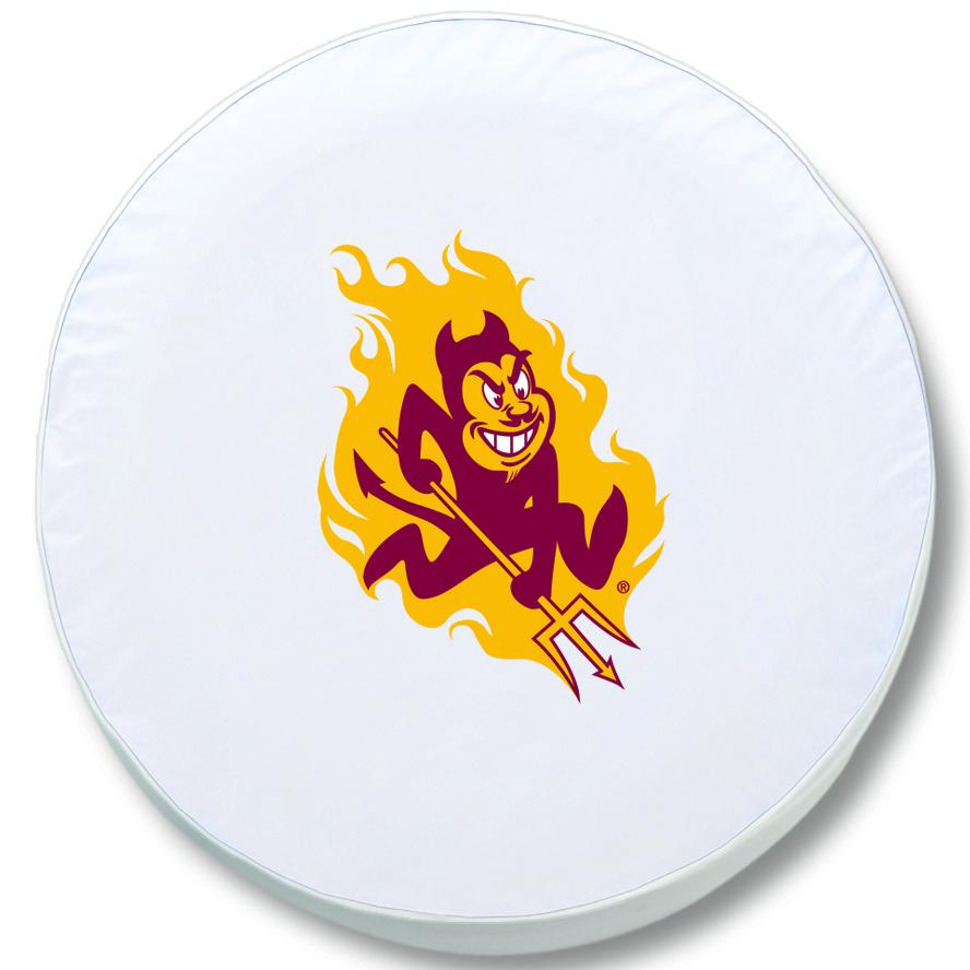 28 1/2 x 8 Arizona State Tire Cover with Sparky Logo. Picture 1