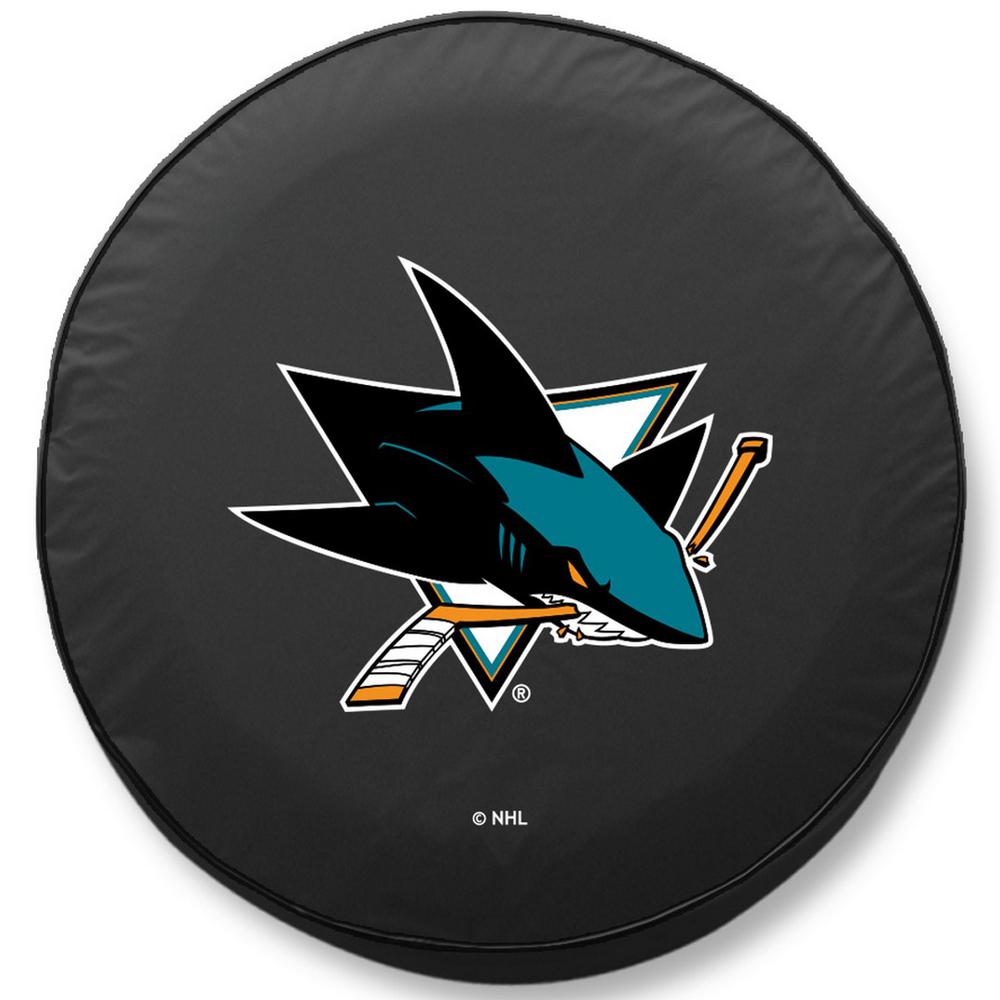 32 1/4 x 12 San Jose Sharks Tire Cover. Picture 1