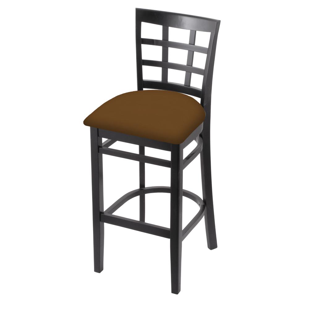3130 30" Bar Stool with Black Finish and Canter Thatch Seat. Picture 1