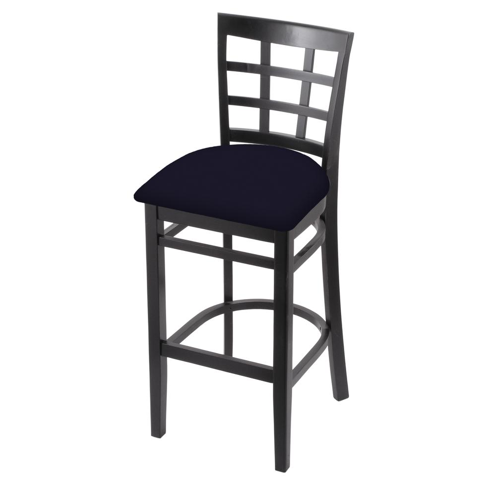 3130 30" Bar Stool with Black Finish and Canter Twilight Seat. Picture 1