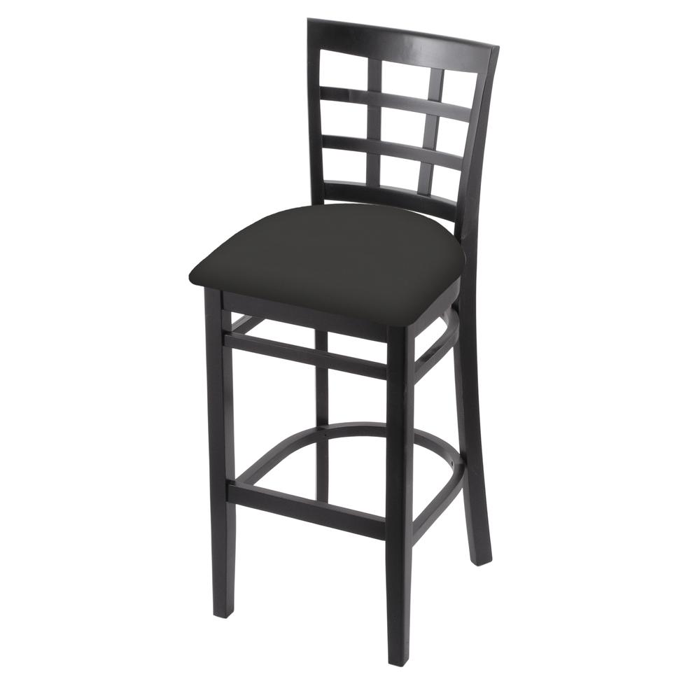 3130 30" Bar Stool with Black Finish and Canter Iron Seat. Picture 1