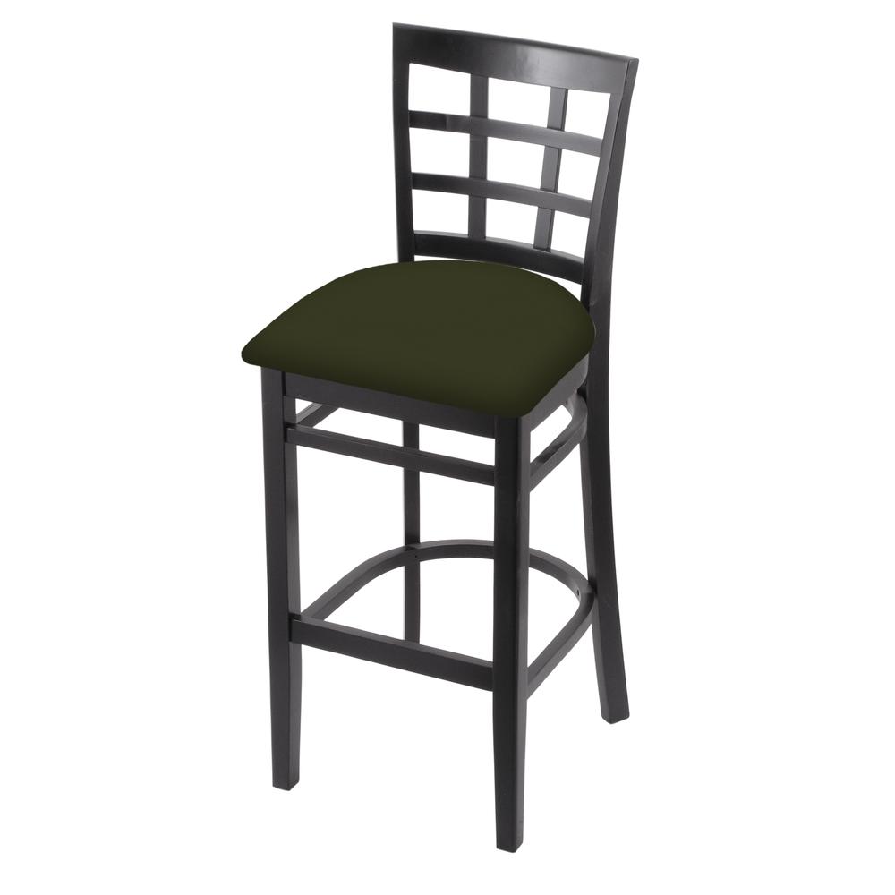 3130 30" Bar Stool with Black Finish and Canter Pine Seat. Picture 1