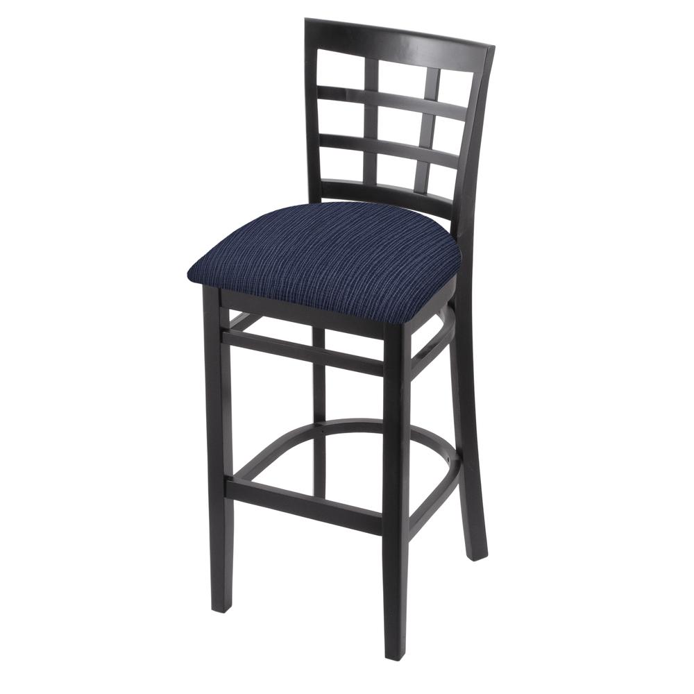 3130 30" Bar Stool with Black Finish and Graph Anchor Seat. Picture 1