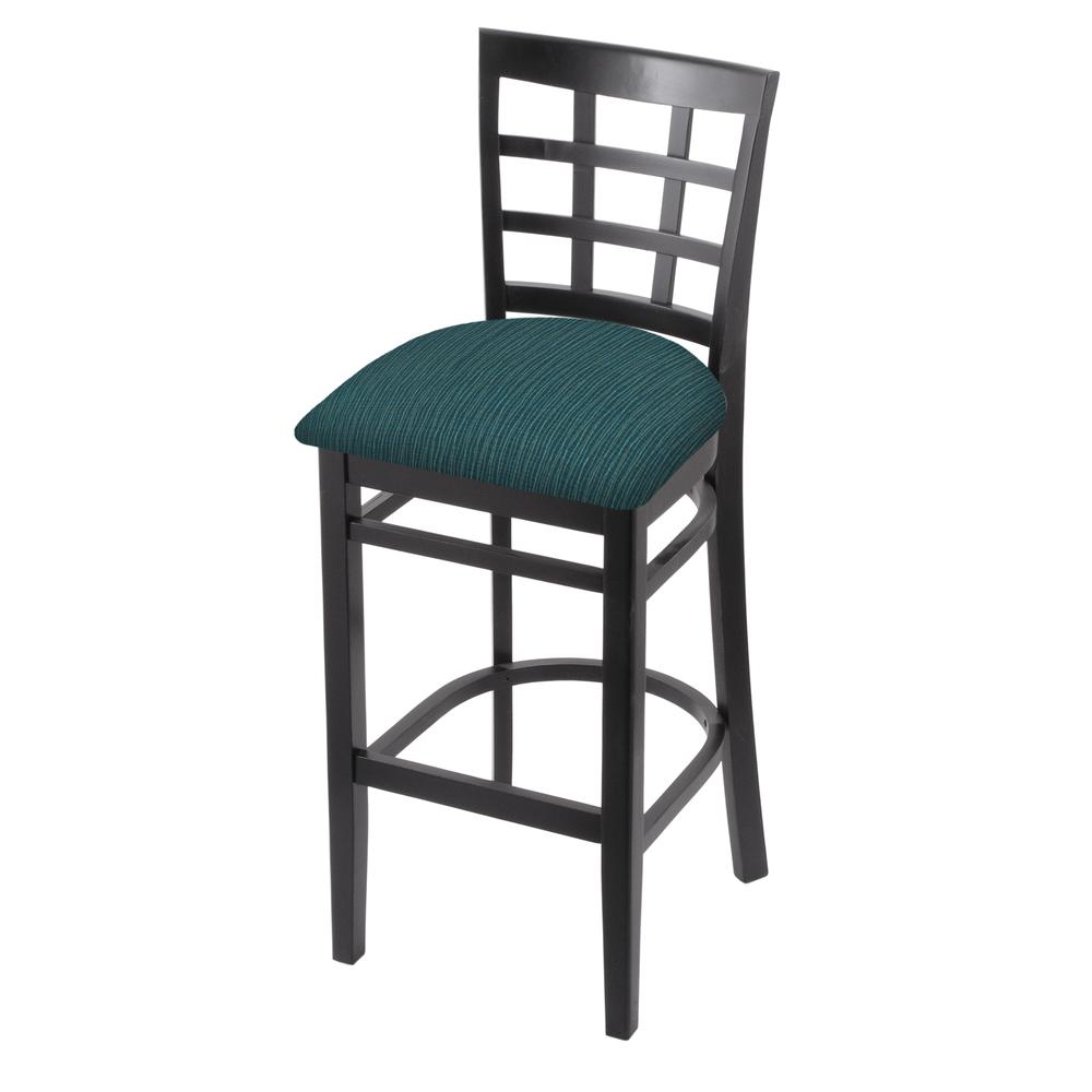 3130 30" Bar Stool with Black Finish and Graph Tidal Seat. Picture 1