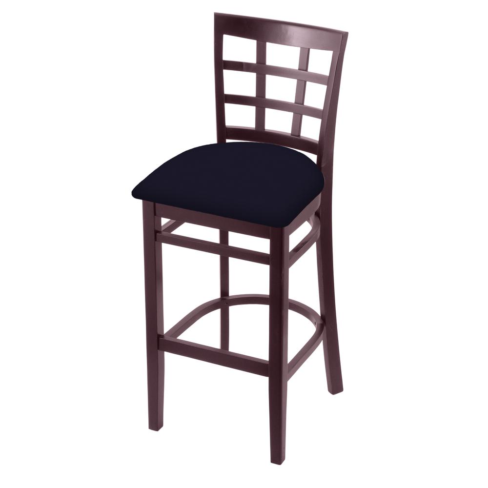 3130 30" Bar Stool with Dark Cherry Finish and Canter Twilight Seat. Picture 1