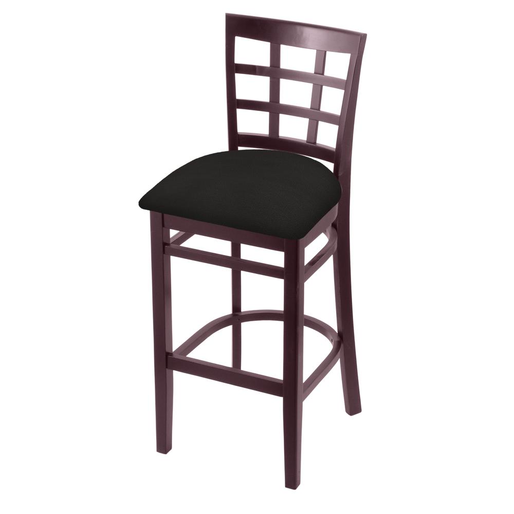 3130 30" Bar Stool with Dark Cherry Finish and Canter Espresso Seat. Picture 1